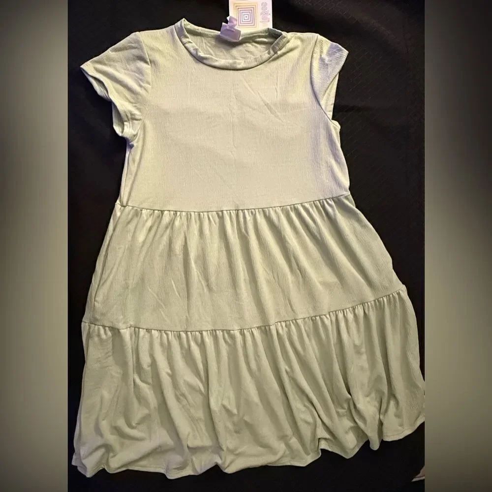 Lularoe Ariel Light Green Tiered Dress